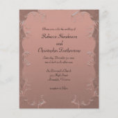 バラ手頃金ゴールドヴィンテージウェディング招待状 チラシ (正面)