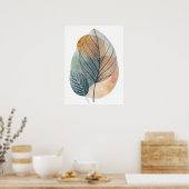 バラ抽象芸術ラインアート:ワイルドパス ポスター (キッチン)