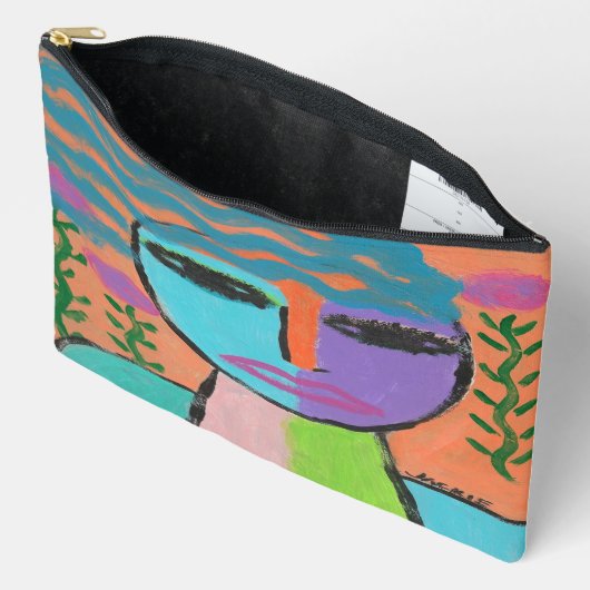 バラ抽象芸術芸術の女性 アクセサリーポーチ (見開き)