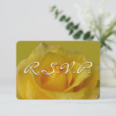バラ招待状パーソナライズされたイエローローズRSVPカード 出欠カード (スタンド正面)