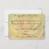 バラ招待状パーソナライズされたイエローローズRSVPカード 出欠カード (裏面)