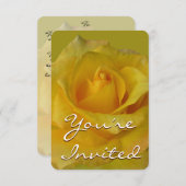 バラ招待状パーソナライズされたイエローローズRSVPカード 招待状 (正面/裏面)
