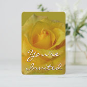 バラ招待状パーソナライズされたイエローローズRSVPカード 招待状 (スタンド正面)