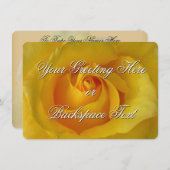 バラ招待状パーソナライズされたイエローローズRSVPカード 招待状 (正面/裏面)