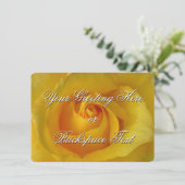 バラ招待状パーソナライズされたイエローローズRSVPカード 招待状 (スタンド正面)