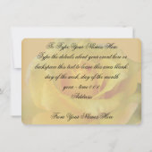 バラ招待状パーソナライズされたイエローローズRSVPカード 招待状 (裏面)