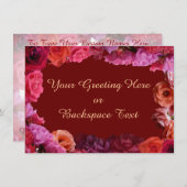 バラ招待状パーソナライズされたバラRSVPカード 招待状 (正面/裏面)