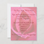 バラ招待状パーソナライズされたピンクローズRSVPカード 出欠カード (裏面)