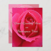 バラ招待状パーソナライズされたピンクローズRSVPカード 出欠カード (正面/裏面)