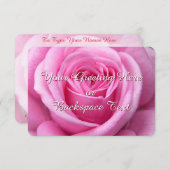 バラ招待状パーソナライズされたピンクローズRSVPカード 出欠カード (正面/裏面)