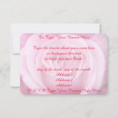 バラ招待状パーソナライズされたピンクローズRSVPカード 出欠カード (裏面)