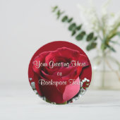 バラ招待状パーソナライズされたピーチバラRSVPカード 招待状 (スタンド正面)