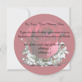 バラ招待状パーソナライズされたピーチバラRSVPカード 招待状 (裏面)