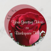 バラ招待状パーソナライズされたピーチバラRSVPカード 招待状 (正面/裏面)