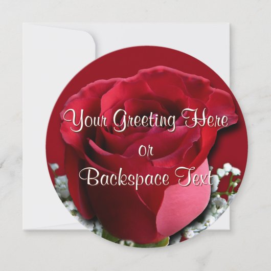 バラ招待状パーソナライズされたピーチバラRSVPカード 招待状 (正面)