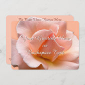 バラ招待状パーソナライズされたピーチバラRSVPカード 招待状 (正面/裏面)