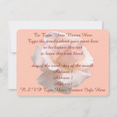 バラ招待状パーソナライズされたピーチバラRSVPカード 招待状 (裏面)