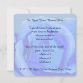 バラ招待状パーソナライズされたブルーバラRSVPカード 招待状 (裏面)