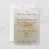 バラ招待状パーソナライズされたホワイトローズRSVPカード 出欠カード (裏面)