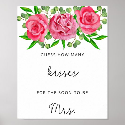 バラ数キスブライダルシャワーゲームポスター ポスター (正面)