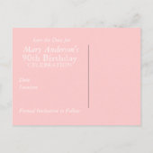 バラ日付を保存90番目の誕生祝いPostC 案内ポストカード (裏面)