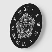 バラ星形五角形 ラージ壁時計 (傾斜)
