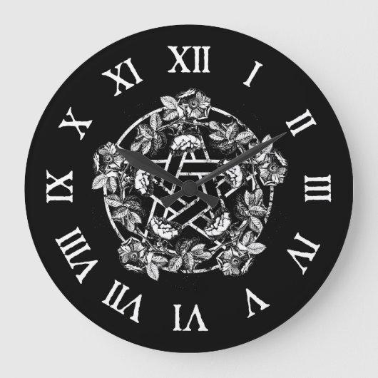 バラ星形五角形 ラージ壁時計 (正面)
