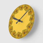 バラ時計イエローローズフラワーウォールクロックバラギフト ラウンド壁時計 (傾斜)