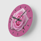 バラ時計ピンクローズフラワーウォールクロックバラデコール ラウンド壁時計 (傾斜)