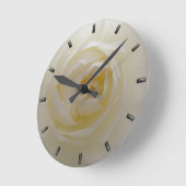 バラ時計ホワイトローズフラワーウォールクロックバラデコール ラウンド壁時計 (傾斜)