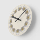 バラ時計ホワイトローズフラワーウォール時計バラデコール ラウンド壁時計 (傾斜)