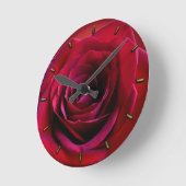 バラ時計赤バラフラワーウォールクロックバラデコーラ ラウンド壁時計 (傾斜)