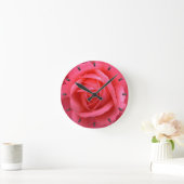 バラ時計赤ローズフラワーウォール時計バラデコール ラウンド壁時計 (ホーム)