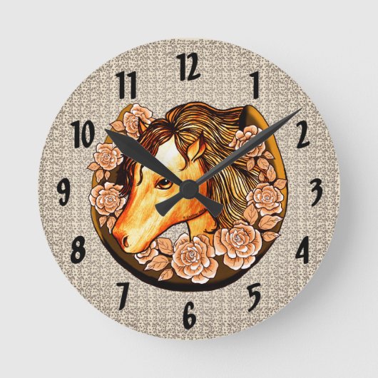 バラ時計 ラウンド壁時計 (正面)