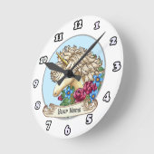 バラ時計 ラウンド壁時計 (傾斜)