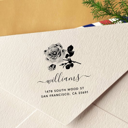 バラ書道差出人住所 セルフインキングスタンプ