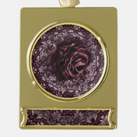 バラ曼荼羅 ゴールドプレートバナーオーナメント (正面)