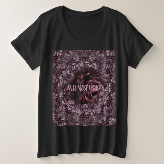 バラ曼荼羅 プラスサイズTシャツ (デザイン正面)