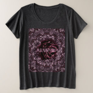 バラ曼荼羅 プラスサイズTシャツ