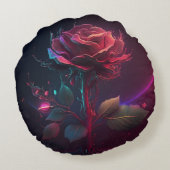 バラ未来的背景 ラウンドクッション (裏面)