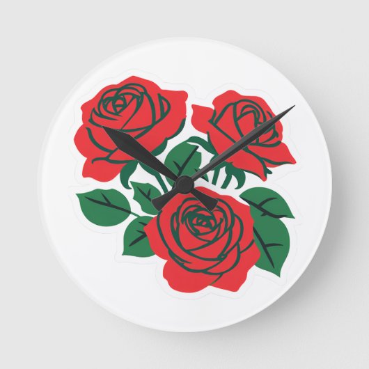 バラ束 ラウンド壁時計 (正面)