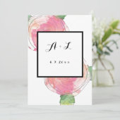 バラ枠モノグラム結婚式招待状 招待状 (スタンド正面)