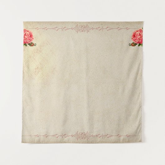 バラ枠背景画像の花 タペストリー (正面)