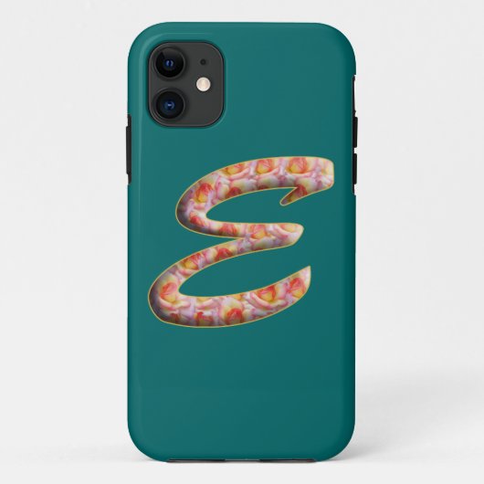バラ模様のモノグラムE iPhone 5 カバー (裏面)