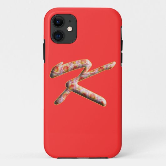バラ模様のモノグラムK iPhone 5 カバー (裏面)