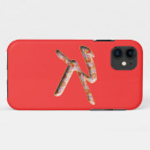 バラ模様のモノグラムK iPhone 5 カバー (裏面(横))