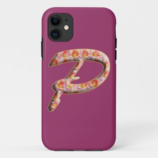 バラ模様のモノグラムP iPhone 5 カバー (裏面)