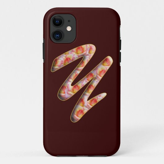 バラ模様のモノグラムY iPhone 5 カバー (裏面)
