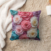 バラ模様クッション クッション (ブランケット)