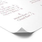 バラ横モダンアルファベット式座席計画 ポスター (角)